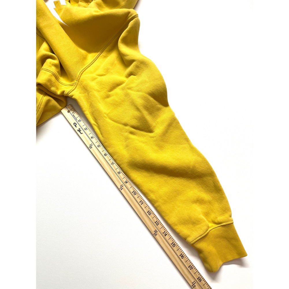 Nike Mens Mustard Yellow Futura Logo Pullover Hoodie NK110 Medium Y2K Style - Picture 6 of 7